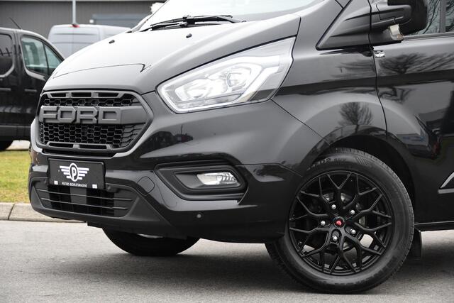 Ford TRANSIT CUSTOM 320 2.0 TDCI L2H1 Limited DC Black Edition Cruise, Carplay, Automaat, 130pk, Sensoren, 2 x Schuifdeur, Stoelverwarming, Uniek!
