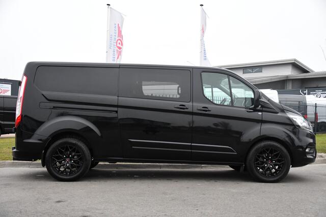 Ford TRANSIT CUSTOM 320 2.0 TDCI L2H1 Limited DC Black Edition Cruise, Carplay, Automaat, 130pk, Sensoren, 2 x Schuifdeur, Stoelverwarming, Uniek!