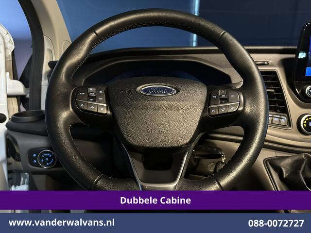 Ford TRANSIT CUSTOM 2.0 TDCI 130pk L2H1 Dubbele Cabine Euro6 Airco | 6-Zits | Camera | Navigatie | Apple Carplay | LED Android Auto, Cruisecontrol, Stoelverwarming, Verwarmde voorruit, Parkeersensoren