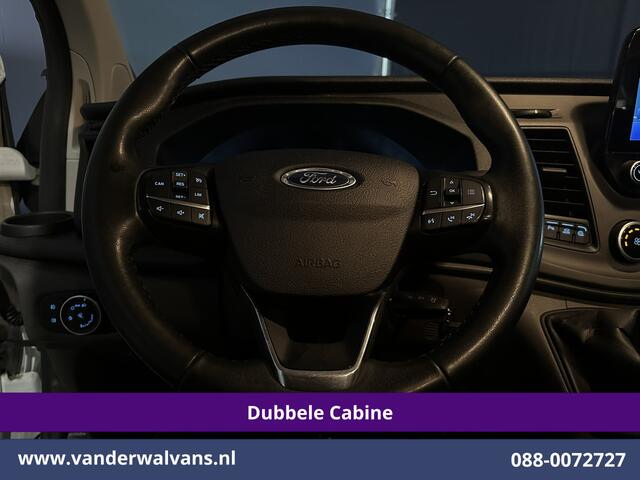 Ford TRANSIT CUSTOM 2.0 TDCI 131pk L2H1 Dubbele Cabine Euro6 Airco | 5-Zits | Navigatie | Cruisecontrol | LED | 2800kg Trekhaak Stoelverwarming, Parkeersensoren, Achterklep