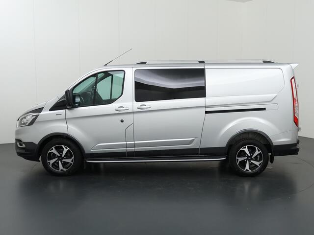 Ford TRANSIT CUSTOM 320 2.0 TDCI | L2 H1 | Active | Dubbele Cabine | Schuifdeur L + R | Trekhaak | LM Velgen | Treeplanken | 5-zits | Parkeercamera | Navigatie