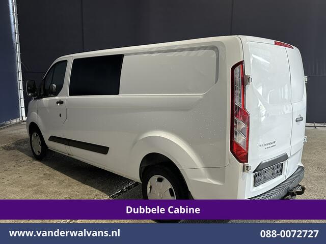 Ford TRANSIT CUSTOM 2.0 TDCI 131pk L2H1 Dubbele Cabine Euro6 Airco | 6-Zits | Cruisecontrol | 2550kg Trekhaak Verwarmde voorruit, Parkeersensoren