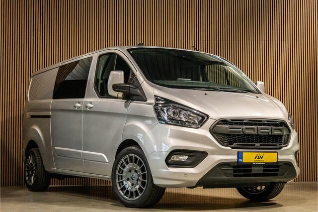 Ford TRANSIT CUSTOM 300 2.0 TDCI L2H1 Limited DC | Dubbel cabine | Lederen bekleding | 6-Zitter | Elek stoelen | Navigatie | CarPlay | Camera | DAB | Dodehoekdetectie | Nieuwe APK | Dealer onderhouden | Euro 6 | BPM Vrij