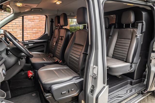 Ford TRANSIT CUSTOM 300 2.0 TDCI L2H1 Limited DC | Dubbel cabine | Lederen bekleding | 6-Zitter | Elek stoelen | Navigatie | CarPlay | Camera | DAB | Dodehoekdetectie | Nieuwe APK | Dealer onderhouden | Euro 6 | BPM Vrij