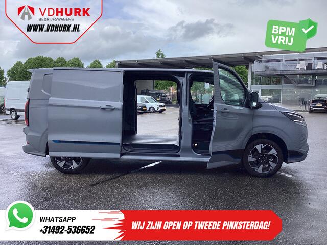 Ford TRANSIT CUSTOM E-Transit Sport L2 330km WLTP LED/ 2x Schuifdeur/ Adapt.Cruise/ Elek.Stoel/ Standkachel/ Stoelverw./ Carplay/ Navi/ Camera/ Climate/ 19" LMV