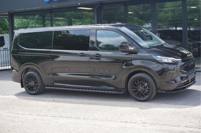 Ford TRANSIT CUSTOM 320L 2.5 PHEV 233PK Dubbel Cabine JWR BLACK PRIJS INCL. BPM !! 13" Navi, Adap. Cruise, Camera, 19" LM, Trekhaak!! NR. HYBDCB