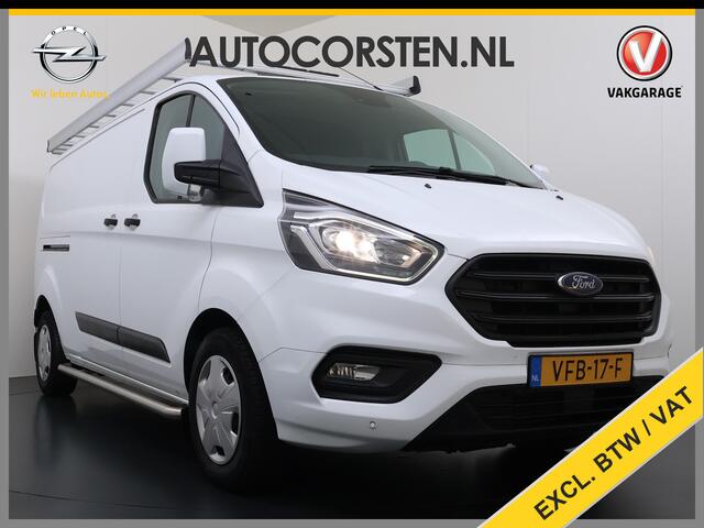 Ford TRANSIT CUSTOM 340 2.0TDCI 130PK L2H1 Sortimo Inperiaal+Ladder Trekhaak Cruise Control Airco Stoelverwarming Pdc Trend Betonplex Vloer Wandbetimmering Inbouwkasten Led