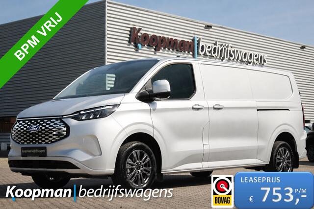 Ford TRANSIT CUSTOM E-Transit 340 L2H1 Limited | 71 kWh | 160kW/218pk | L+R Schuifdeur | Stoel + Stuurverwarming | Camera | Carplay/Android | Cruise | Lease 753,- p/m