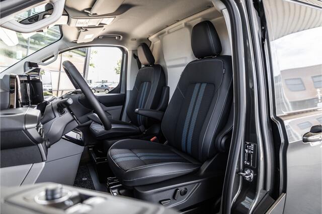 Ford TRANSIT CUSTOM E-Transit 340 L2H1 DC Sport 65 kWh | Dubbel cabine | 350 KM Range | 360 Camera | Driving Assistant | L+R Schuifdeur | DSS LED | Middenconsole | 5-Zitter | Navigatie | CarPlay | ACC | Blind Spot | Stuur- en stoelverwarming | Trekhaak | Dakdragers | E-Trans