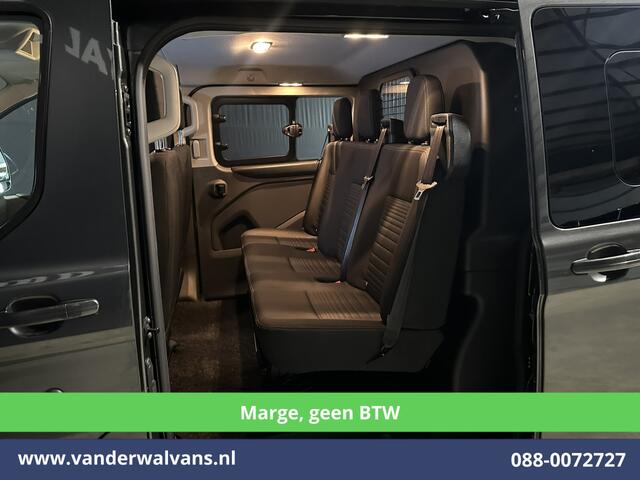 Ford TRANSIT CUSTOM 2.0 TDCI **MARGE, Geen BTW** 170pk L2H1 Dubbele Cabine Euro6 Airco | 5-Zits | 2x Zijdeur | Camera | Apple Carplay | Navigatie | 2800kg Trekhaak Android Auto, Cruisecontrol, LED, LM velgen, Parkeersensoren, Sidebars, Verwarmde Voorruit, Stoelverwarming, Da