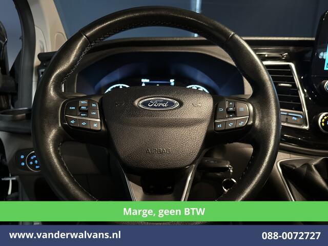 Ford TRANSIT CUSTOM 2.0 TDCI **MARGE, Geen BTW** 170pk L2H1 Dubbele Cabine Euro6 Airco | 5-Zits | 2x Zijdeur | Camera | Apple Carplay | Navigatie | 2800kg Trekhaak Android Auto, Cruisecontrol, LED, LM velgen, Parkeersensoren, Sidebars, Verwarmde Voorruit, Stoelverwarming, Da