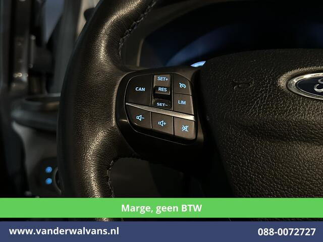 Ford TRANSIT CUSTOM 2.0 TDCI **MARGE, Geen BTW** 170pk L2H1 Dubbele Cabine Euro6 Airco | 5-Zits | 2x Zijdeur | Camera | Apple Carplay | Navigatie | 2800kg Trekhaak Android Auto, Cruisecontrol, LED, LM velgen, Parkeersensoren, Sidebars, Verwarmde Voorruit, Stoelverwarming, Da