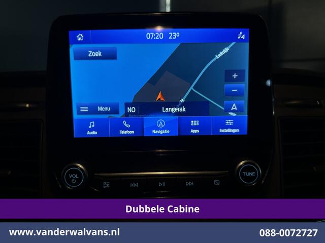 Ford TRANSIT CUSTOM 2.0 TDCI 130pk Automaat L2H1 Dubbele cabine Euro6 Airco | 6-Zits | Camera | Navigatie | LED Apple Carplay, Android Auto, Cruisecontrol, Stoelverwarming, Verwarmde voorruit, Trekhaak, Parkeersensoren, Achterklep