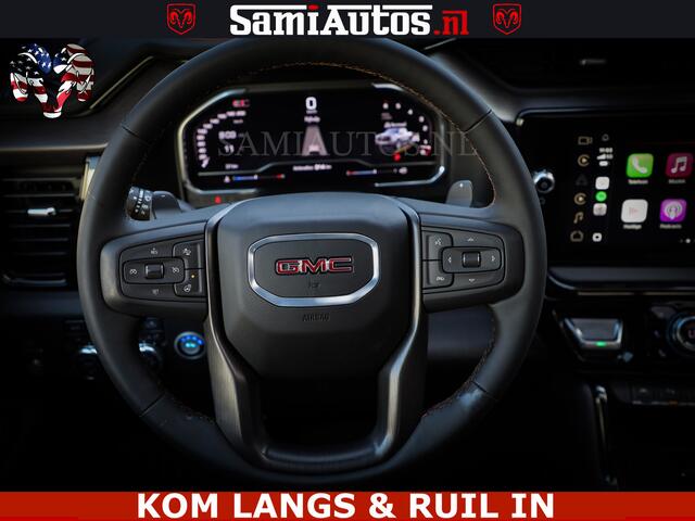 GMC SIERRA AT4 6.2 V8 4X4 | VIRTUAL COCKPIT | LPG | HUD | BOM VOL | DC | RAM DEALER NEDERLAND | Dubbele Cabine met Royale 5 Zitplaatsen | BPM vrij | Nu Leverbaar uit Voorraad | Voorraad Nr 261530 | | De specialist in Amerikaanse pick-ups in Nederland en Europa.
