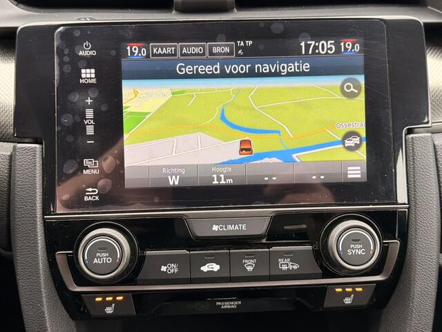 Honda CIVIC 1.0 i-VTEC 130 PK Elegance, 6-BAK, AIRCO(CLIMA), CRUISE CONTROL, STOELVERWARMING, ACHTERUITRIJCAMERA, PARKEERSENSOREN V+A, GROOT NAVI, BLUETOOTH-MULTIMEDIASYSTEEM, 4X ELEK-RAMEN, ISOFIX, LM-VELGEN, CENT-VERGRENDELING