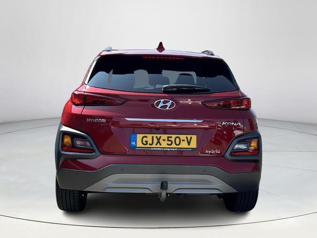 Hyundai Kona 1.6 GDI HEV Premium |Climate control| Sportvelgen| Trekhaak| Navigatiesysteem| Lederen bekleding| Acterruitrijcamera|
