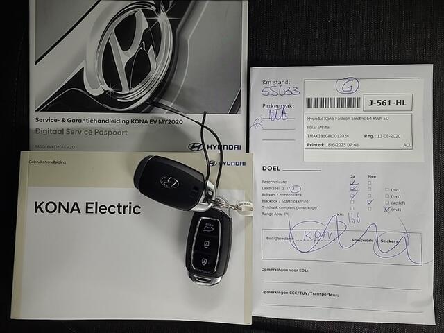 Hyundai Kona EV Fashion 64 kWh (204 PK) 1e-Eig,. & Dealer-Onderh. BOVAG-Garantie. NL-Auto. 3-Fase, Warmtepomp, Navigatie/Apple-Carplay/Android-Auto, Adaptive-Cruisecontrol, Keyless-Entry/Start, Head-Up, Achteruitrijcamera, Premium-Audio, DAB, Licht-Zicht-Pakket, Lm-Ve
