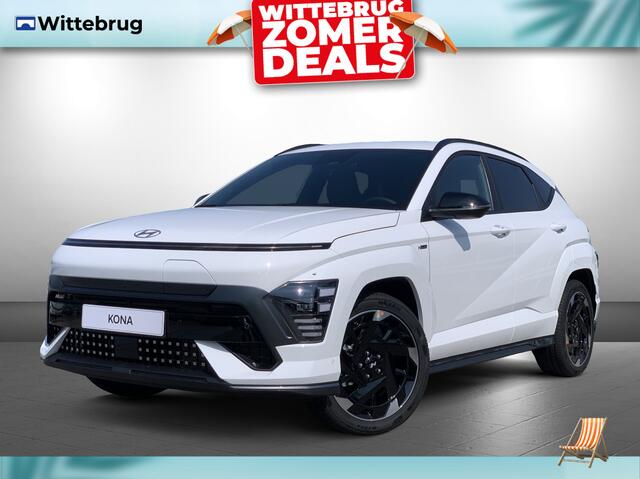 Hyundai Kona Electric N Line 65.4 kWh Volledig Elektrisch met Navigatie, Lederen bekleding en Stoelverwarming Uit voorraad leverbaar!