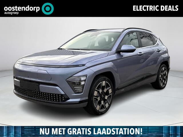 Hyundai Kona Electric Premium 65.4 kWh | Elektrische stoelen | Stoelgeheugen | Stoel/stuurverwarming | Stoelverkoeling | 2e zit-rij stoelverwarming | Lederen bekleding | 360* camera | Adaptive cruisecontrol | Active lane-keeping |