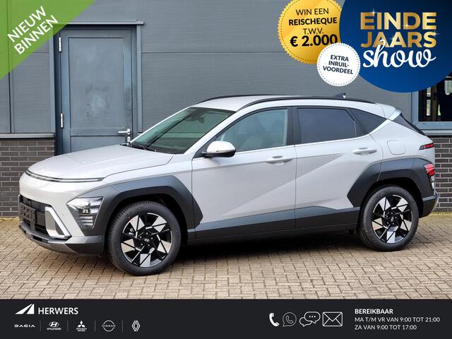 Hyundai Kona 1.6 GDI HEV Premium / Modeljaar 2026 / 3000 Korting / Stoelverkoeling / Stuurverwarming / Stoelverwarming Voor + Achter / Snel Leverbaar! /