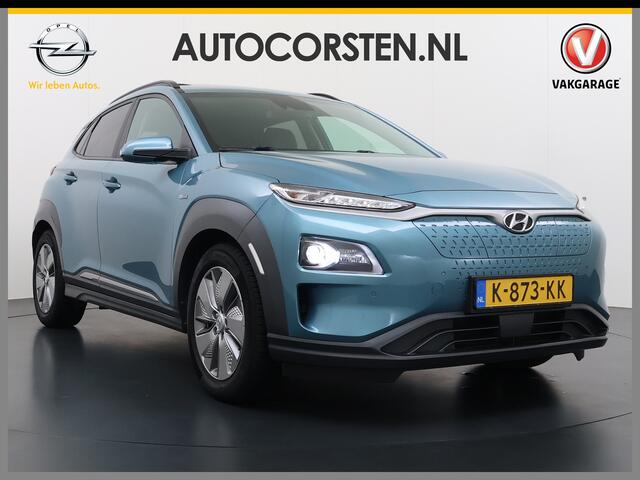 Hyundai Kona EV 64kWh SOH 100% Fase 3 Warmtepomp Leder Schuif-/kanteldak Head-Up Display Adap.Cruise Apple Carplay Android Auto Navi Ecc Camera Pdc Krell®-Audio Limited Keyless Stoelverwarming/Koeling Stuurverwarming Elek.Stoelen Blind Spot Monitoring Lane Assist DAB 