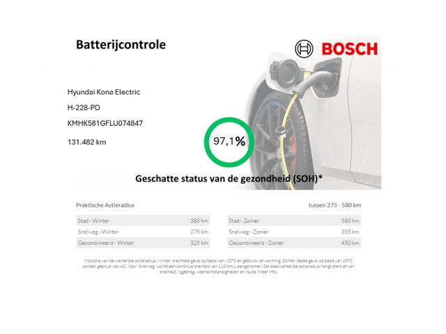 Hyundai Kona Electric Premium 64 kWh Fase 3 - Carplay, Camera, Leer, Stoelverw. SOH 97,1%