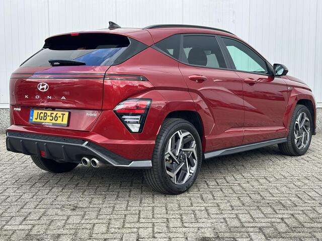 Hyundai Kona 1.6 GDI HEV N Line / N-Line interieur & Exterieur / Leer-Alcantara / Adaptieve Cruise Control / 18" LMV / Stoel + Stuurwiel verwarming voor & achter / Stoelventilatie / 360 graden camera /