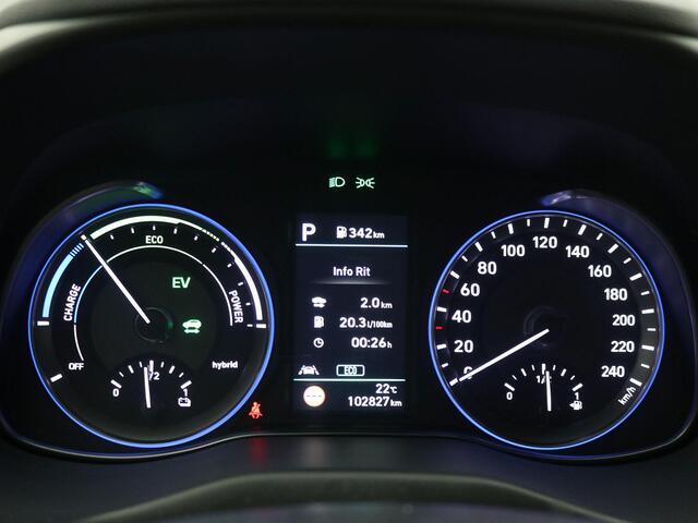 Hyundai Kona 1.6 GDI HEV Premium / Trekhaak / Lederen bekleding / HUD Display / Navigatie / Adaptieve Cruise Control / Elektrisch stoel voor / Stoel verwarming & koeling voor / NL Auto / Dealeronderhouden/