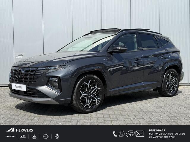 Hyundai TUCSON 1.6 T-GDI PHEV 265pk N Line Sky 4WD / Rondomzicht camera / Apple Carplay Android Auto / Adaptief cruise control / Trekgewicht 1350 Kg / Stuur- en Stoelverwarming / Elektrisch bedienbare stoelen - achterklep /