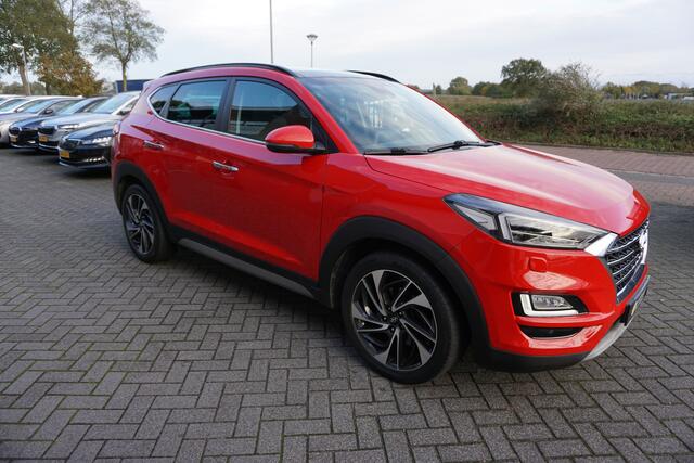 Hyundai TUCSON 1.6 T-GDI 177PK AUTOMAAT PREMIUM LUXE! DEALER ONDERHOUDEN! PANORAMADAK STOELKOELING+VERWARMING LEDER ELECTR.STOELEN 19INCH LMV ADAPTIEVE CRUISE CLIMA CRUISE FULL LED ELECTR.KLEP ENZ...