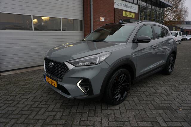 Hyundai TUCSON 1.6 T-GDI 177PK AUTOMAAT N-LINE DEALER ONDERHOUDEN PANORAMADAK FULL LED 360CAMERA LEDER/ALCANTARA STOEL+STUURVERWARMING ADAPTIEVE CRUISE ANDROID/APPLECARPLAY NAVI KEYLESS ENZ...