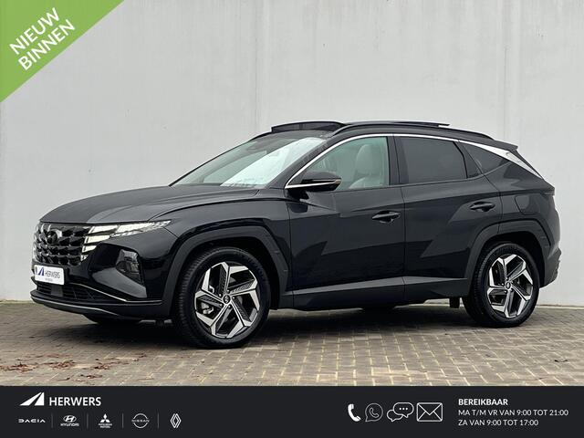 Hyundai TUCSON 1.6 T-GDI HEV Premium Sky / Schuif - kanteldak / Afn. trekhaak / Lederen interieur / Navigatie / Verwarmde + gekoelde stoelen + memory / 19 inch LMV.