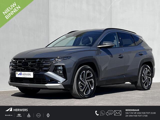 Hyundai TUCSON 1.6 T-GDI HEV Comfort Smart / Nieuw model / Fabrieksgarantie tot 7-2029 / Dealer onderhouden / Navigatie / Stuur- en stoelverwarming / Elektrische klep / Adaptieve CC / 19"LM wielen /