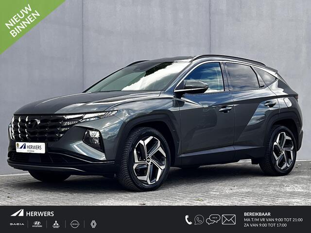 Hyundai TUCSON 1.6 T-GDI HEV AWD Premium Edition / Uniek 4WD / Dealer onderhouden / 1.650 kg trekgewicht / Leder / Elektrische klep / Stoelventilatie / Stuur-, stoel- & achterbankverwarming / 19" LM wielen & All Season banden /
