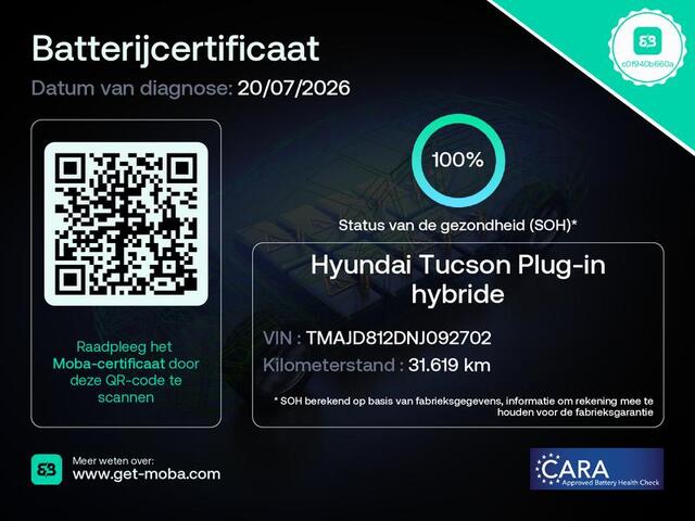 Hyundai TUCSON 1.6 T-GDI PHEV Comfort Smart Sky 4WD / Dealer onderhouden / SoH accu 100 % / Panorama schuifdak / 1.350 kg trekgewicht / Navigatie / Apple Carplay Android / Stuur- en stoelverwarming / 19"LM wielen /