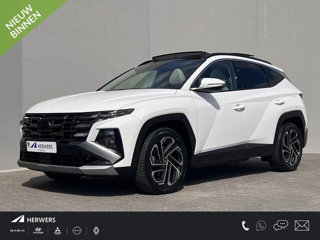 Hyundai TUCSON 1.6 T-GDI PHEV Premium Sky 4WD / Accu SoH 100 % / Panorama schuifdak / Wit leder / HUD / Camera / Elektr. stoelen & klep / Stoelventilatie / Stuur-, stoel- en achterbankverwarming /19" LM wielen & All Season banden /