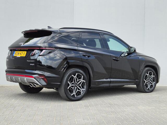 Hyundai TUCSON 1.6 T-GDI PHEV N Line Edition 4WD / SOH 100% / Dealer onderhouden / Fabrieksgarantie tot 06-2027 / Stuur- & Stoelverwarming / Trekgewicht 1350 kg / Elektrische achterklep / Achteruitrijcamera / Apple Carplay Android Auto / Adaptief cruise control /
