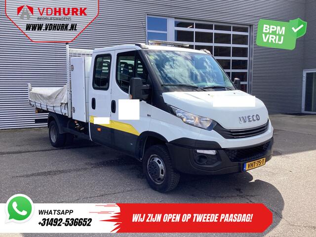 Iveco DAILY 35C14D 2.3 140 pk Aut. ZF DC Dubbel Cabine 6Pers./ Kipper/ Pick Up/ Open Laadbak/ 3.5t Trekverm./ Dubbel Lucht/ Gev.Stoel/ Climate/ Zwaailamp/ Cruise