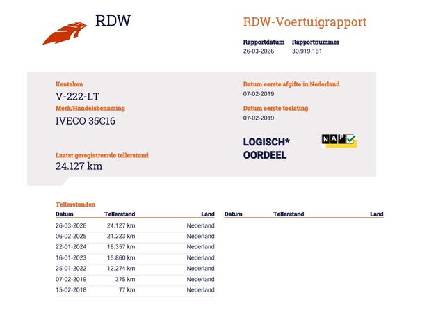 Iveco DAILY 35C16 Hi-Matic Automaat Euro 6 Bakwagen - Laadklep - NAP