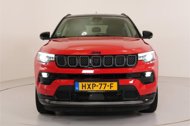 Jeep COMPASS 4xe 240 pk PHEV | Leer | 19" | Stl. verw. | Camera 360° | Memory | Adaptive | Dodehoek | Inparkeer |