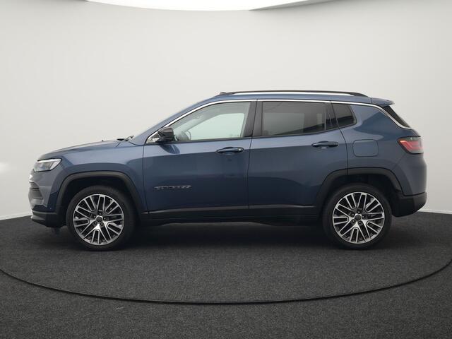 Jeep COMPASS 4xe 240 Plug-in Hybrid Electric S 240pk Dealer O.H PHEV | Panodak | Adaptive Cruise | 360 Camera | Lederen Sportstoelen Memory & Verwarmd | Apple Carplay | Navigatie | Blis | Virtual | DAB |