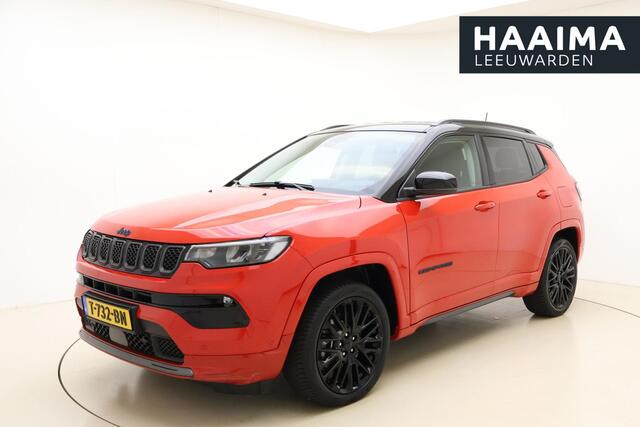 Jeep COMPASS 4xe 240 Plug-in Hybrid Electric S Automaat | Lederen bekleding | Navigatie | Stoel & Stuurverwarming | Climate control | Zwart dak | Extra getint glas | Parkeersensoren