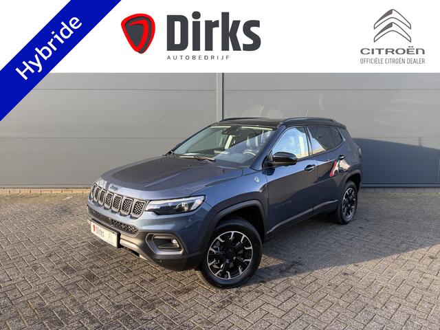 Jeep COMPASS 4xe 240 Plug-in Trailhawk (Elektrisch Schuifdak - Elektrische klep - 360gr camera - Leder incl verwarming/koeling/geheugen - LED - Keyless - PDC V+A)