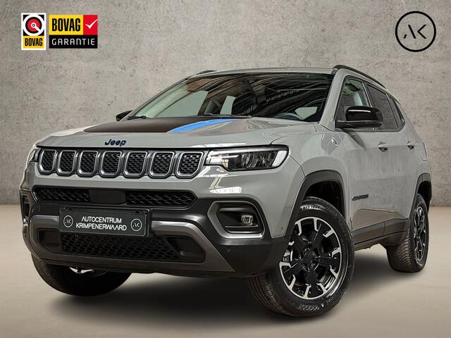 Jeep COMPASS 4xe 240 Plug-in Hybrid Electric Trailhawk 240Pk Automaat (PANORAMADAK, APPLE CARPLAY, GROOT NAVI, CAMERA, LEDER, SPORTSTOELEN, GETINT GLAS, ADAPTIVE CRUISE, NIEUWSTAAT)