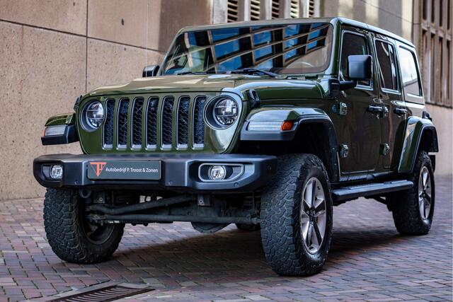 Jeep WRANGLER Unlimited 4xe 380 Sahara 80th Anniversary Trekhaak/Camera voor+achter/Apple carplay/Stoelverwarming/Stuurverwarming/Lederen bekleding/Adaptieve Cruise control/Keyless/Navigatie