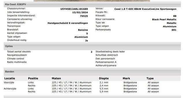 KIA CEE D Ceed Sportswagon 1.0 T-GDi 120PK ExecutiveLine / Panorama-schuifdak / 1/2 Leder / Navigatie / Airco-ecc./ Pdc+Camera / Stoel-Stuurverwarming /