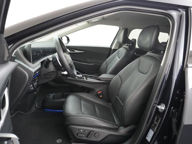 KIA EV6 Plus 77.4kWh Leer Warmtepomp 20"Apple Carplay Android Auto Adap. Cruise Camera Navi Ecc Stoel(+Geventileerd)+Bank+Stuur-Verwarmd Elek.Verst.Stoelen Keyless DAB PDC Elek.Achterklep Led Regen-Lichtsensor Verkeersbord detectie Connected Services Bluetooth Ui