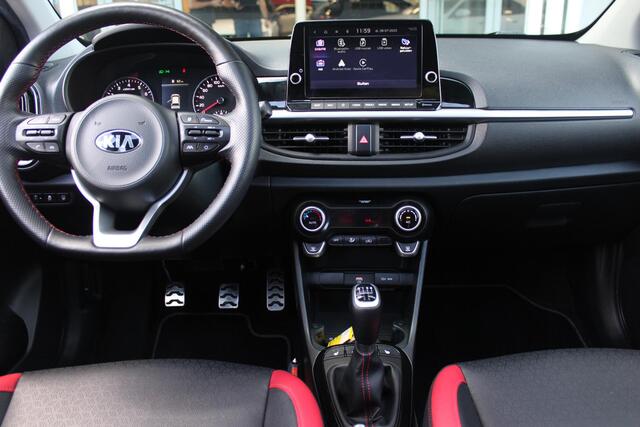 KIA PICANTO 1.0 T-GDi 100PK GT-LINE | PANORAMISCH SCHUIF/KANTEL DAK | STOEL/STUUR VERWARMING | CLIMATE CONTROL | ADAPTIVE CRUISE CONTROL | ACHTERUITRIJ CAMERA | LICHTMETALEN VELGEN 16" | LANE ASSIST | APPLE CARPLAY/ANDROID AUTO | NAVIGATIE | DRAADLOZE TELEFOONLADER |