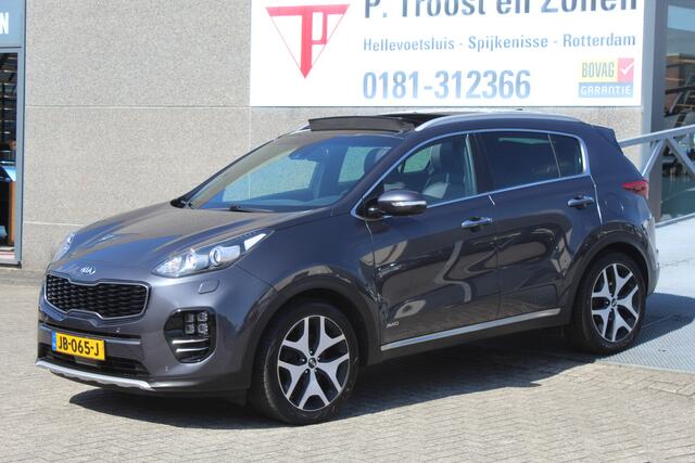 KIA SPORTAGE 1.6 T-GDI 4WD GT-Line PlusLine Automaat/Panoramadak/Navigatie/Achteruitrijcamera/Parkeersensoren rondom/Dodehoek detectie/Stoelverwarming Voor en Achter/Stoelkoeling/Stuurverwarming/Elektrisch verstelbare stoelen/Draadloze telefoonlader/Elektrische achter