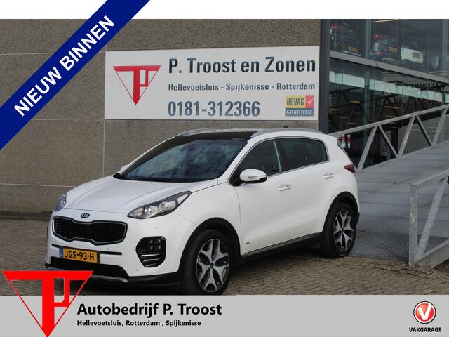 KIA SPORTAGE 1.6 T-GDI 4WD GT-Line 1ste eigenaar/Orig. lage km-stand/Panoramadak/JBL audio/Dode hoek detectie/Lederen bekleding/Achteruitrijcamera/Keyless/Elektrische achterklep/Climate control/Cruise control/Parkeersensoren/Stoel en stuurverwarming/Stoelverkoeling/Ri